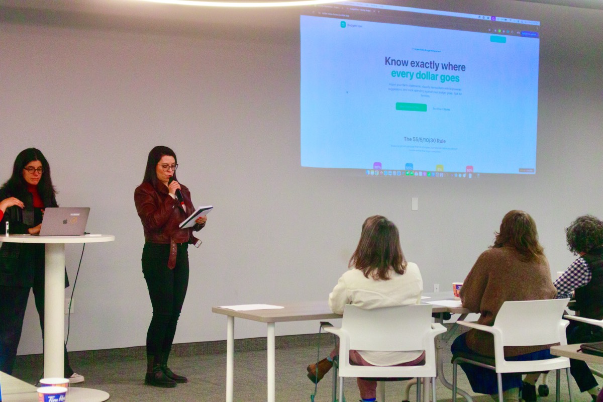 Teams presenting their demos