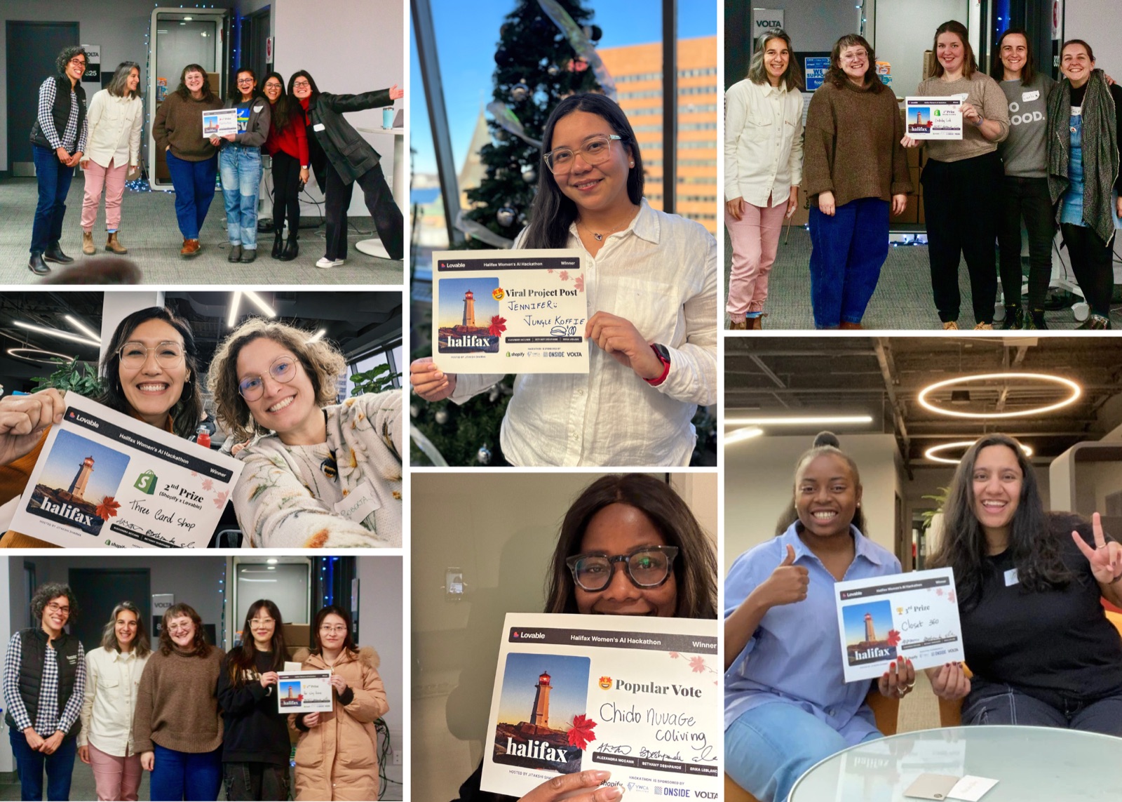 All winners from the Lovable Halifax Women's AI Hackathon